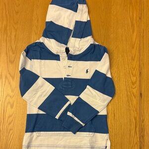 Polo by Ralph Lauren Kids Blue and White Striped Hoodie size 6